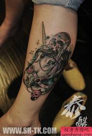 modèle populaire populaire de tatouage de licorne jambe