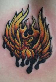 colore del braccio piccola fenice in fiamme Tattoo Pattern