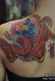 djevojka u boji ramena Phoenix tetovaža uzorak