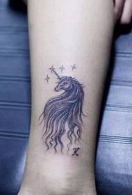 beauty legs good-looking unicorn tattoo pattern