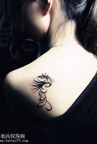 back phoenix totem tattoo pattern