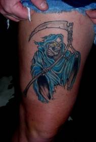 modello di tatuaggio di morte colorato coscia