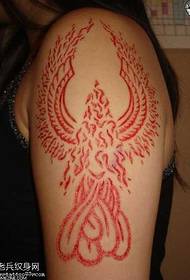 Phoenix totem motong pola daging tato