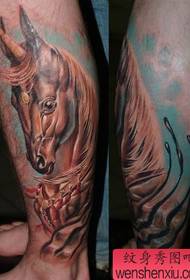 pola tato unicorn warna 3D sikil