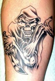 Død og kniv sort tatoveringsmønster