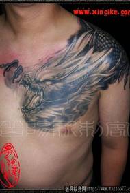 modello tatuaggio drago scialle: drago europeo e americano scialle sopra la spalla modello tatuaggio drago