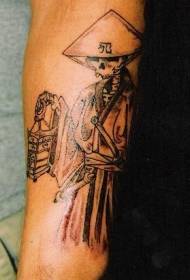 Chinese style skull skull tattoo