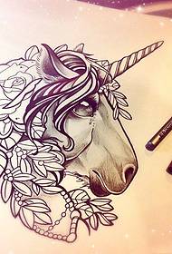 Unicorn Tattoo Manuskript Bild