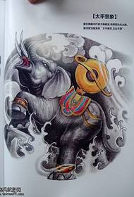 pola tato dewa gajah yang mendominasi