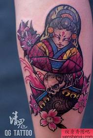 un modello di tatuaggio molto popolare nella gamba