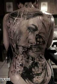 Nugaros mirties tatuiruotės modelis