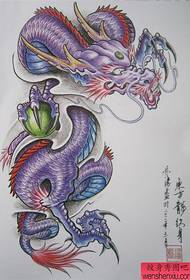 модний класичний кольоровий шаль рукопис татуювання дракона