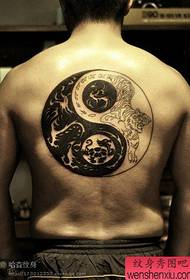 férfi hátul négy isten Qinglong Xuanwu Suzaku fehér tigris tetoválás mintája
