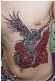 Classical Atmosphere Fire Phoenix Tattoo Pattern