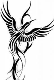 սև ուրվագիծ ստեղծագործական գեղագիտական տիրապետող Phoenix դաջվածքի ձեռագիր