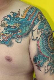 patrón de tatuaje de dragón chal: patrón de tatuaje de dragón de mantón clásico guapo