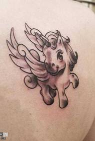 pattern ng tattoo ng balikat na cute na unicorn