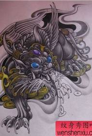 God beast tattoo: Lucky God bestia tatuaje eredua