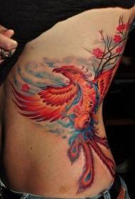taille sydkleur Red Phoenix Tattoo Patroon
