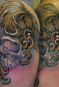 vzorec tatoo nog lobanje