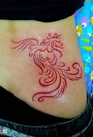 disegno del tatuaggio totem fenice rosso in vita
