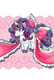 cute bow unicorn tattoo manuscript pattern recommended picture