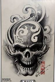 horror skull tattoo pattern