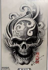 horror schedel tattoo patroon