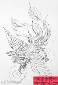 lerro bakarreko phoenix tatuaje eredu ezaguna