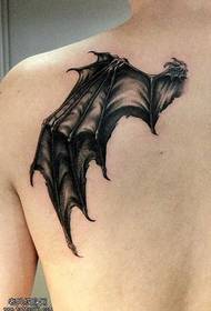 tillbaka demon vingar tatuering mönster