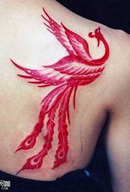 иық қызыл феникс татуировкасы
