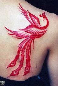 modello di tatuaggio fenice rosso spalla