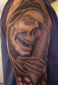 Patró de tatuatge de mort amb el somriure del braç