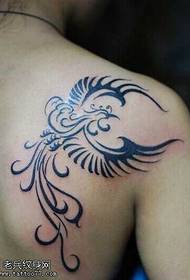 Back Phoenix Totem Tattoo Pattern