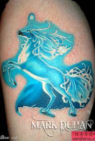 ფეხები ლამაზი dreamy ფერადი unicorn tattoo ნიმუში