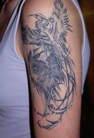 kar fekete szürke főnix tetoválás minta