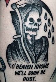 Lubanja smrti i pismo crni uzorak tetovaža uzorak