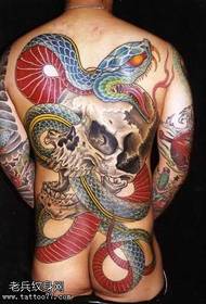 Úplné zadní python tetování vzor