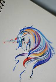picha ya upinde wa mvua unicorn tattoo