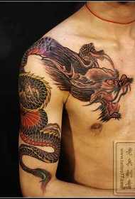 model de tatuaj de șaluri de șal: model de tatuaj de șal de dragon