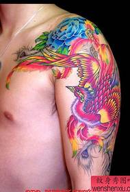 Tato 520 Galeri: Gambar pola piato tattoo Phoenix Peony Big-bersenjata