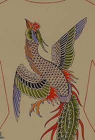 manuscript gekleurd phoenix tattoo patroon