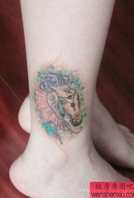 kanak perempuan kaki corak tato unicorn cantik klasik