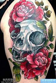 skullRose tatuering mönster