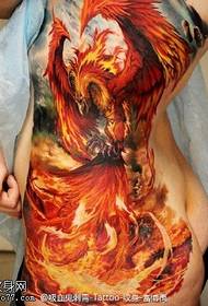 realistic atmosphere of the Phoenix tattoo pattern