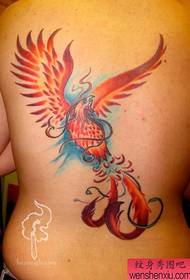 immagine del modello tatuaggio fenice posteriore