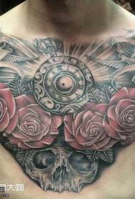 Këscht rose Schädel Tattoo Muster
