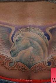 Padrão de tatuagem de unicórnio: padrão de tatuagem de asas de unicórnio de cor de cintura