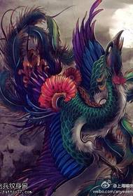 Tattoo show recommended a colorful phoenix manuscript