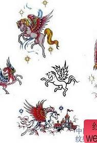 un modello di tatuaggio unicorno carino e popolare